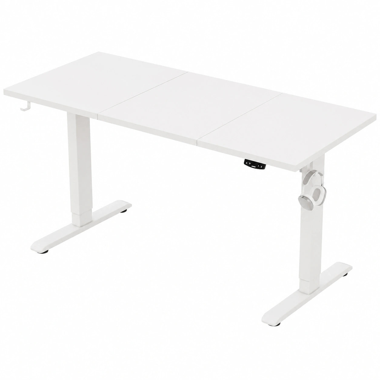 Elektrisch Höhenverstellbarer Schreibtisch 120x60 cm, Ergonomischer Steh-Sitz Arbeitsplatz mit Memory Funktion, Weiß