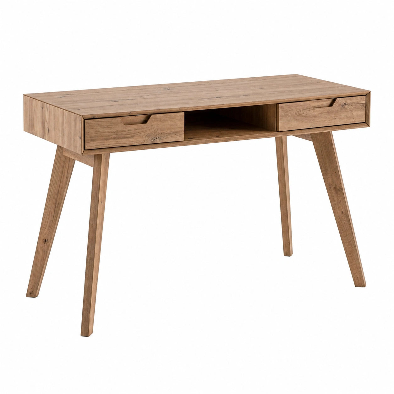 Moderner Bürotisch aus Eiche mit Schubladen, 120x55x77 cm - Skandinavisches Design für HomeOffice