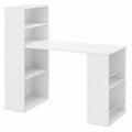 Moderner Computertisch mit Regal, Weiß, 120x55x120 cm, Perfekt für Arbeitszimmer im Homeoffice
