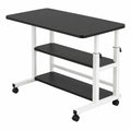 Höhenverstellbarer mobiler Schreibtisch mit Rollen, 80x40x60-90 cm, Schwarz