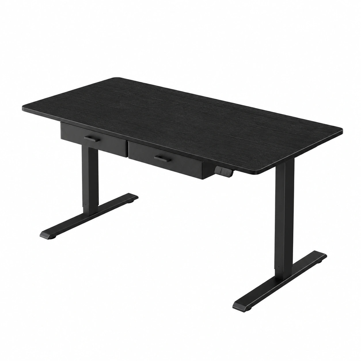 Elektrisch Höhenverstellbarer Schreibtisch 180x80 cm mit Steckdosen und USB, Stabil mit Schubladen und Memory-Funktion, Schwarz