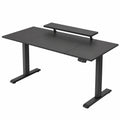 Ergonomischer Höhenverstellbarer Schreibtisch mit Monitorhalterung, 160x80 cm, Schwarz, Ideal für Büro und Homeoffice