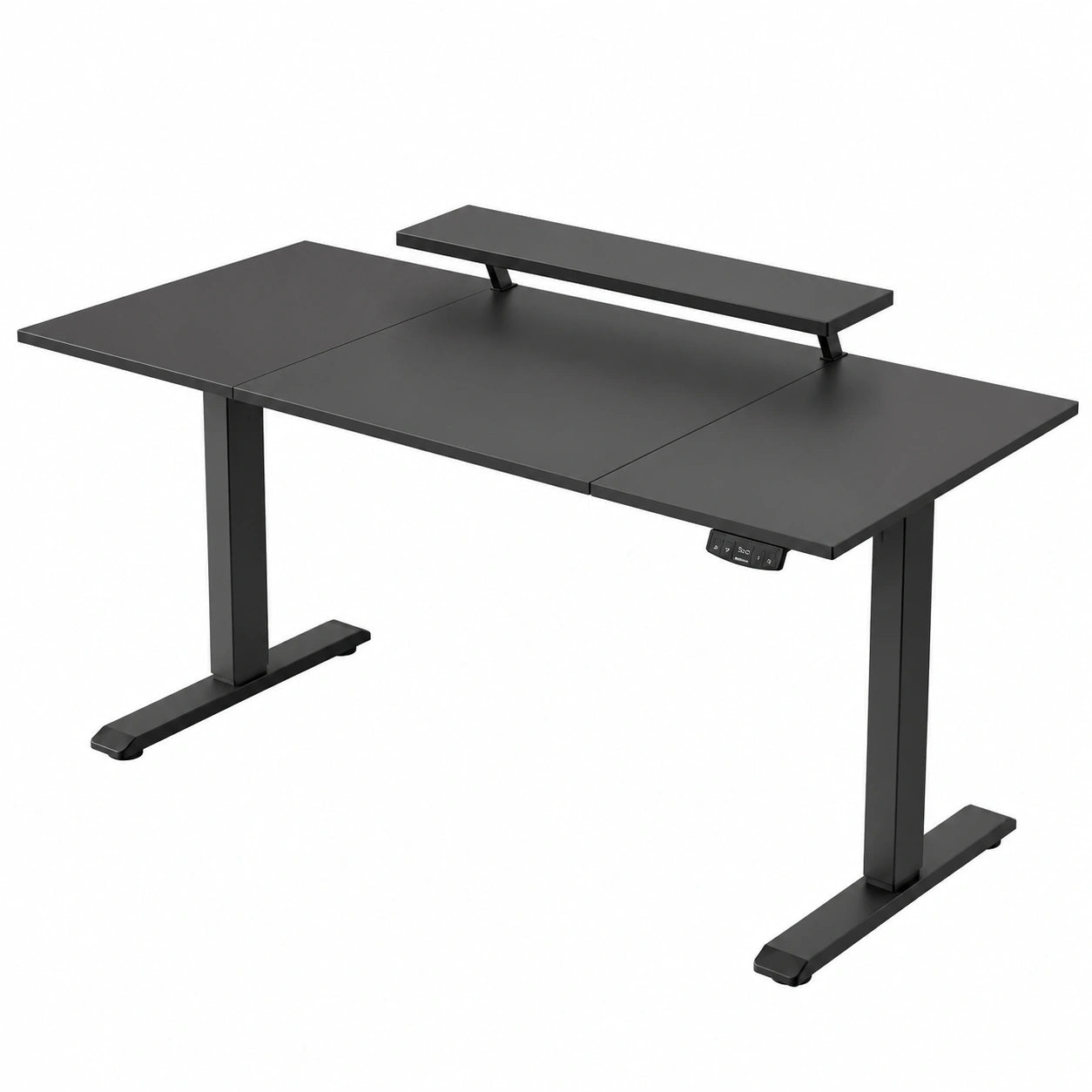 Ergonomischer Höhenverstellbarer Schreibtisch mit Monitorhalterung, 160x80 cm, Schwarz, Ideal für Büro und Homeoffice