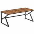 Industrieller Schreibtisch für 2 Personen, Computertisch aus Holz und Metall, Vintagebraun, 200 cm