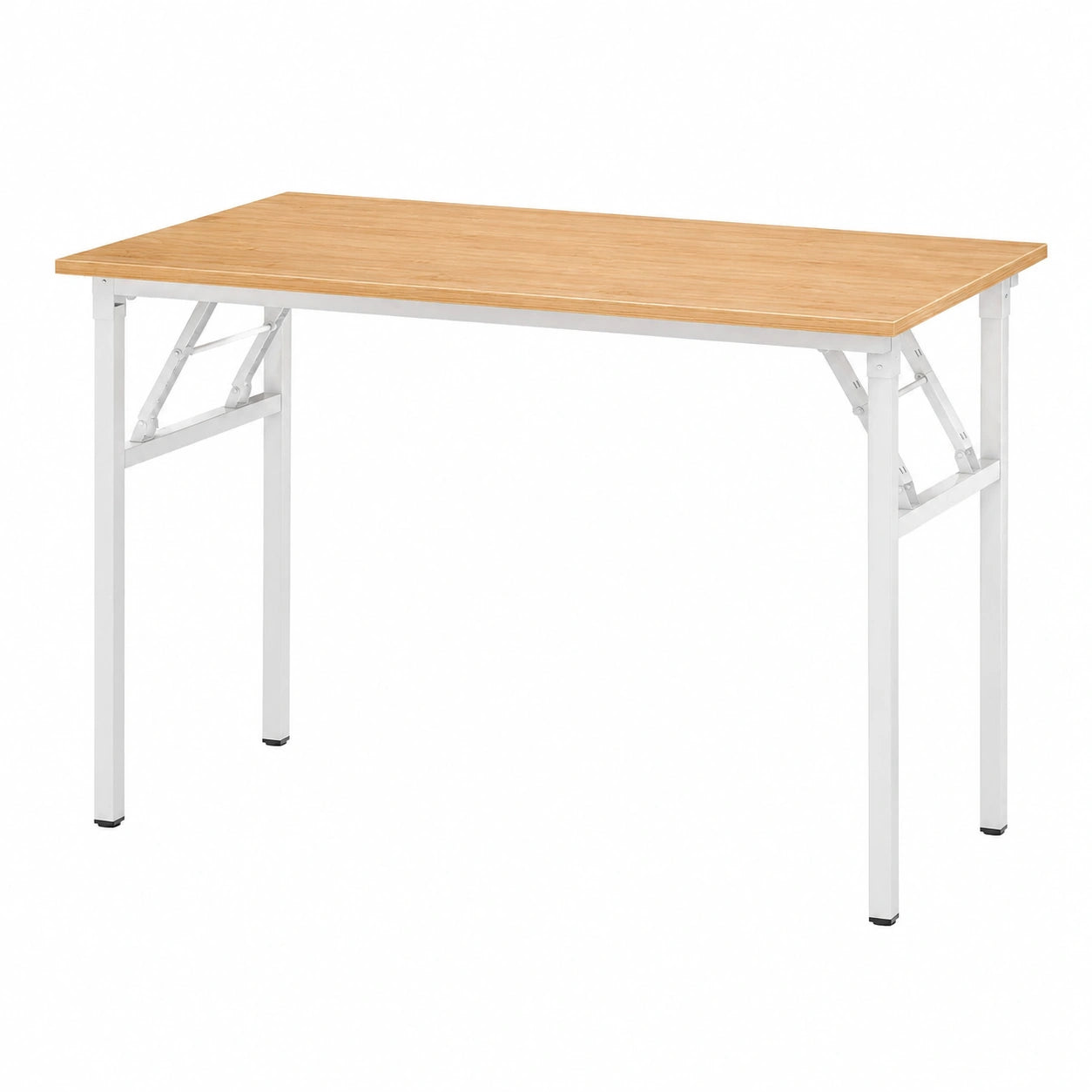 Kompakter Klapptisch aus Holz für Büro und Homeoffice, Teak-Weiß, 120x60 cm