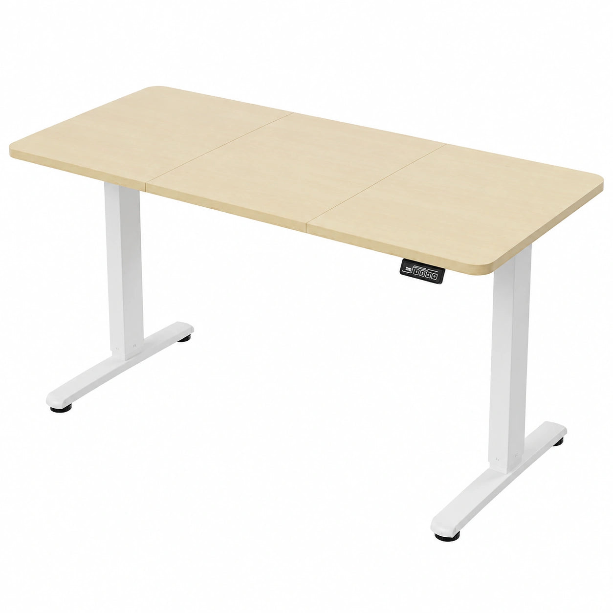 Elektrisch Höhenverstellbarer Schreibtisch 140x60 cm mit Memory-Funktion, Ergonomischer Bürotisch, Beige