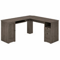 L-förmiger Eckschreibtisch mit USB-Anschlüssen, Stauraum und Tastaturablage, modernes Design für Büro und Zuhause