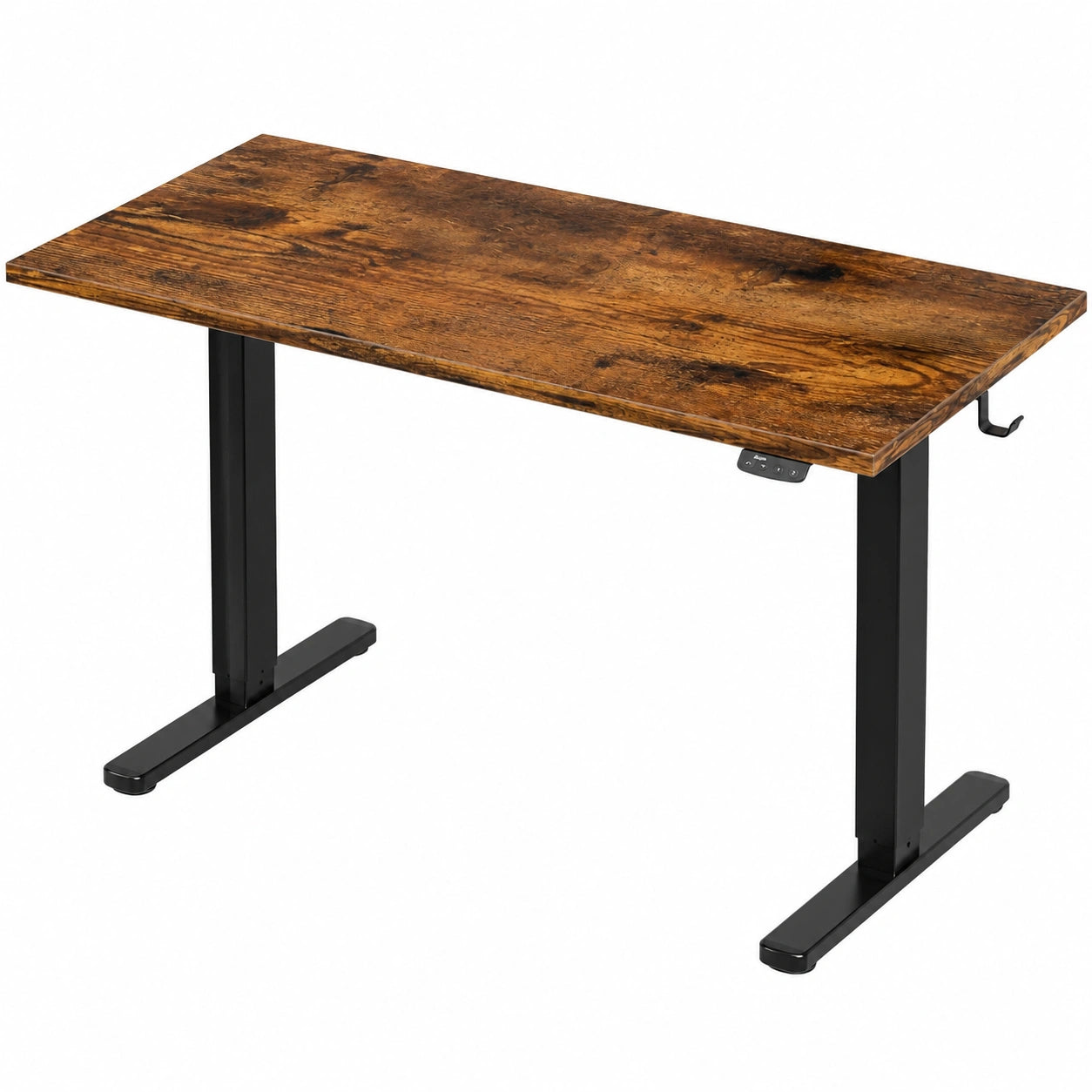 Elektrisch höhenverstellbarer Schreibtisch 140x60cm, stabil mit umweltfreundlicher Tischplatte, rustikal Braun für Homeoffice
